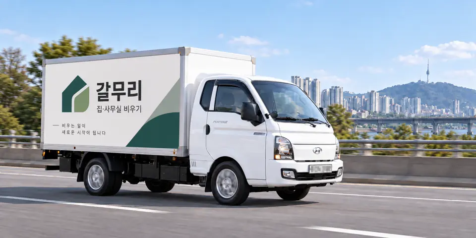 갈무리 작업 차량을 그린 그림, 광명동 유품정리
